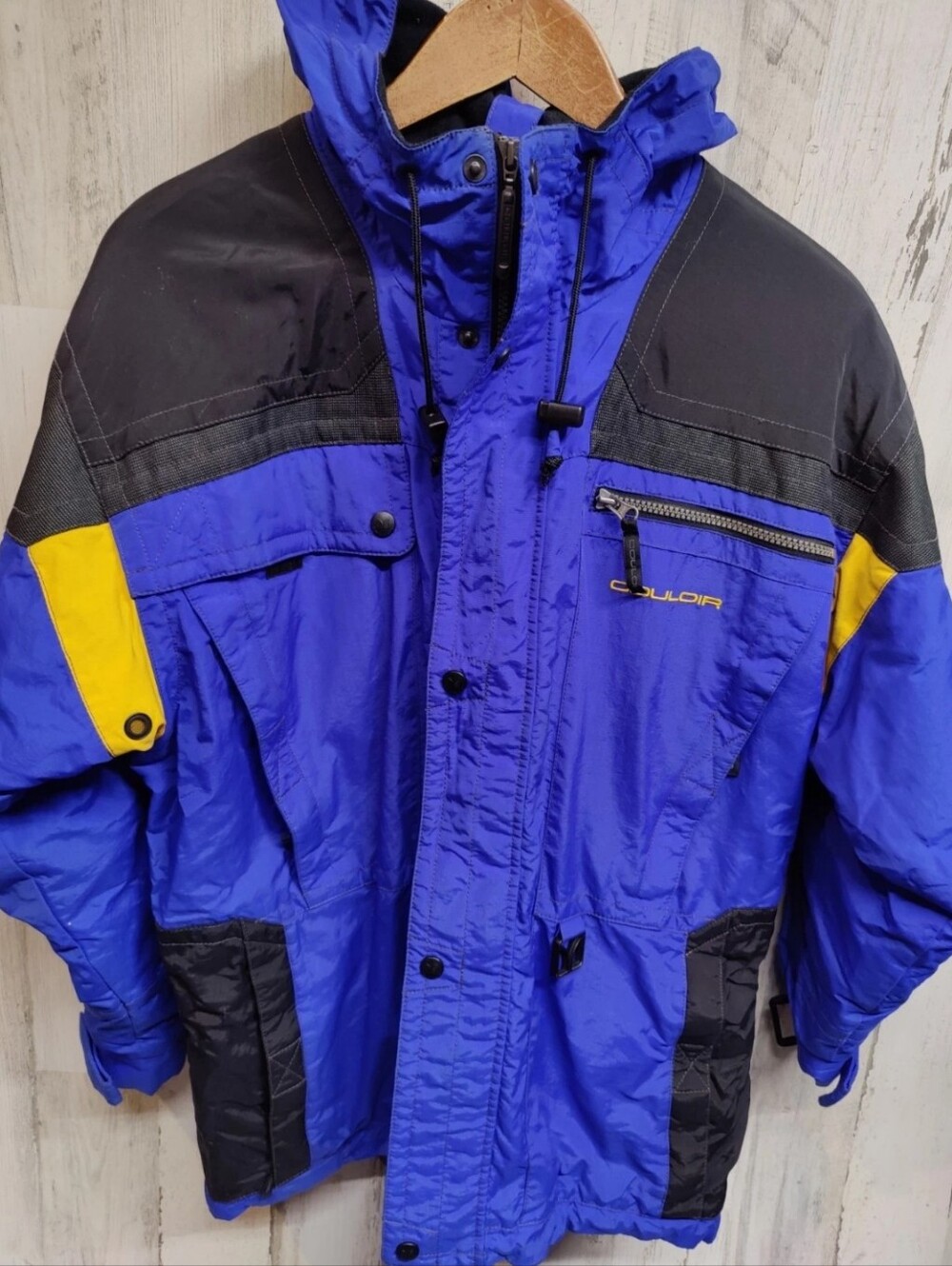 Vintage Couloir Insulated Hooded Ski Jacket Men's Large Measured Fleece Lining